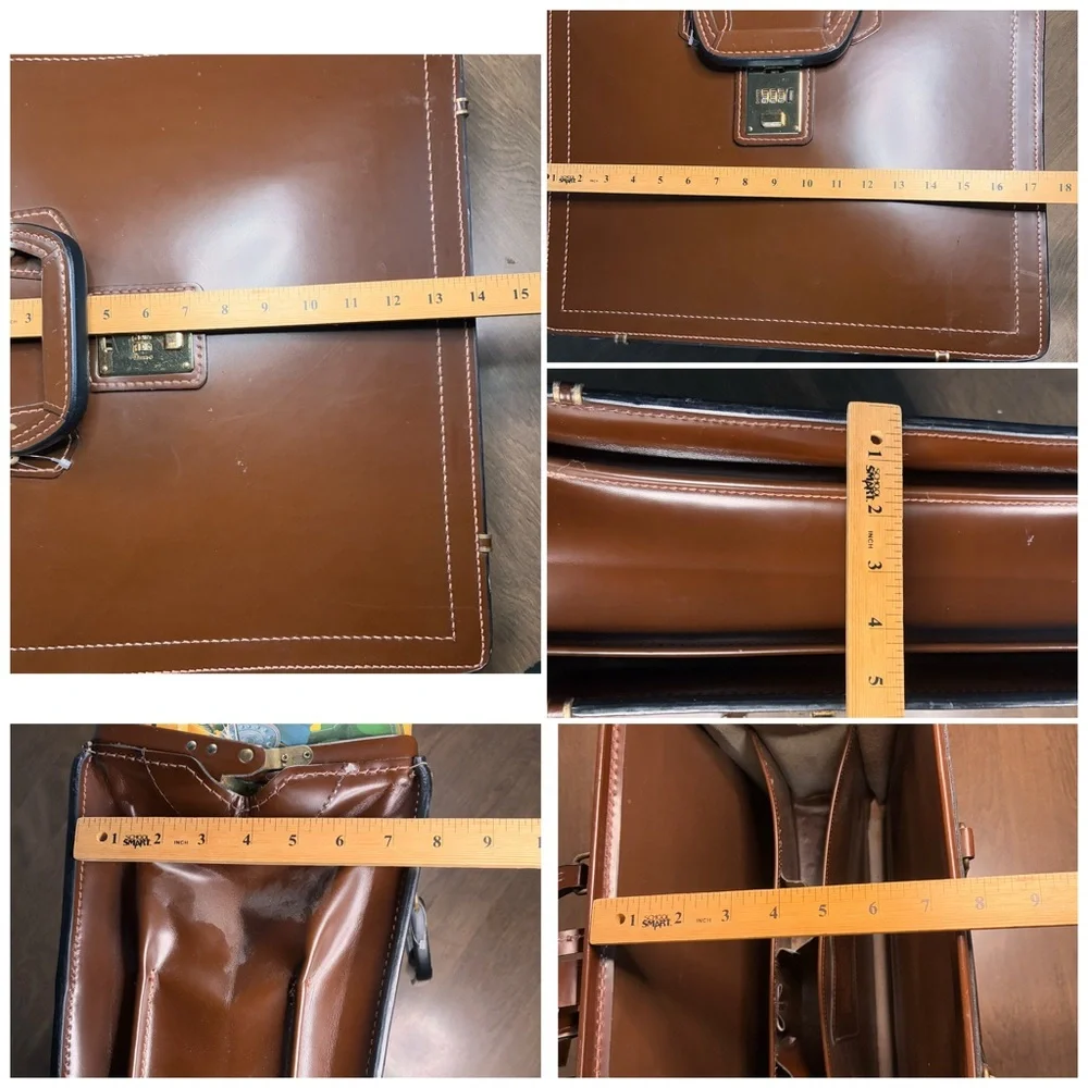 Korchmar Churchill Classic Top Frame Leather Lawyer Briefcase 18